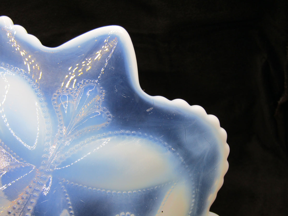 Vintage Dugan Ornate Opalescent Glass Bowl