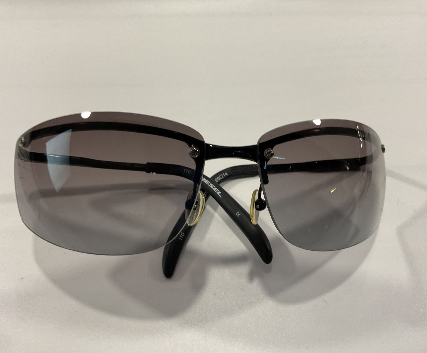 Diesel Jumbo Jet Men's Black Rimless Sport Wrap Sunglasses
