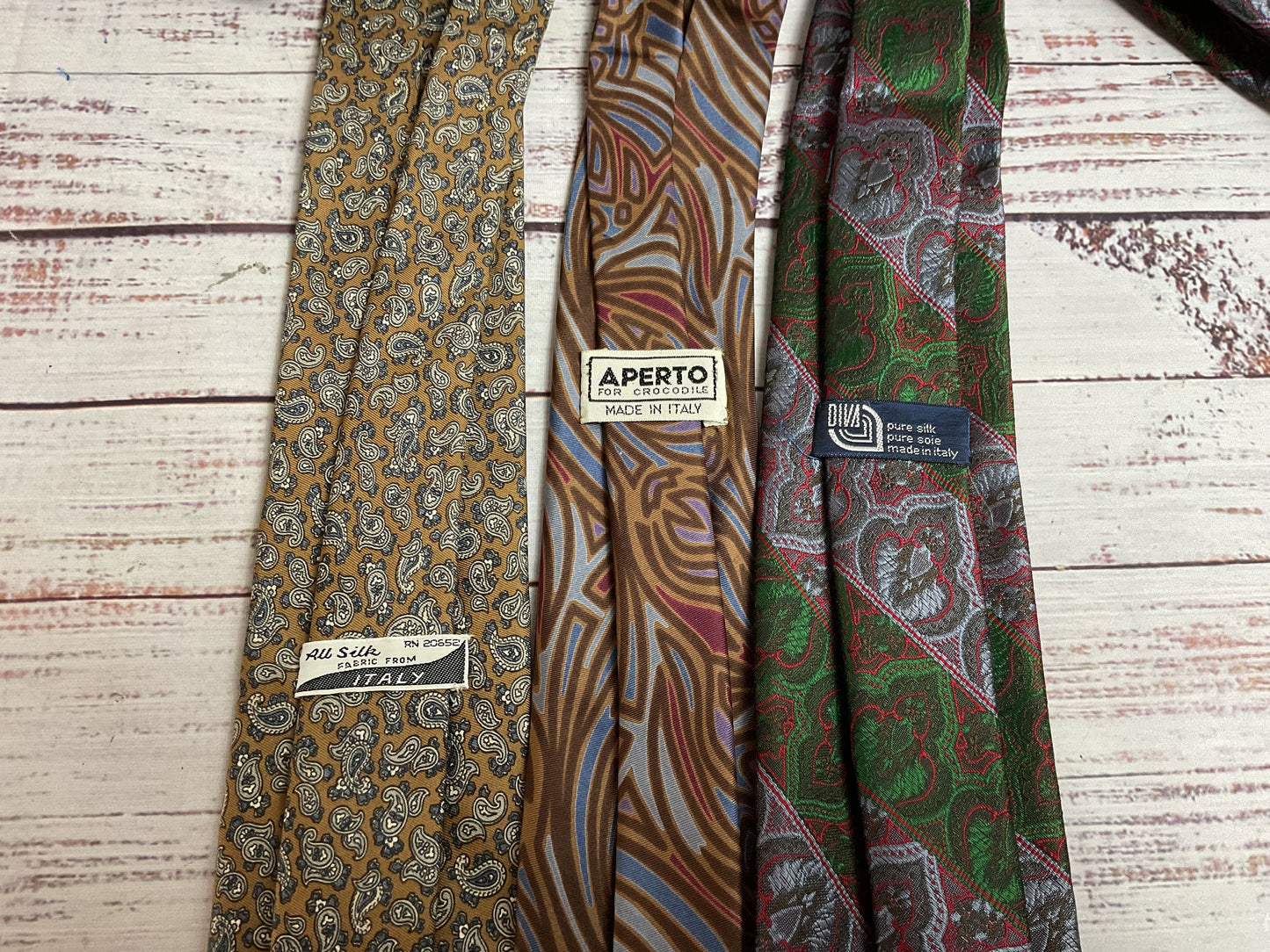 Set of 3 Patterned Silk Ties Aperto Diva
