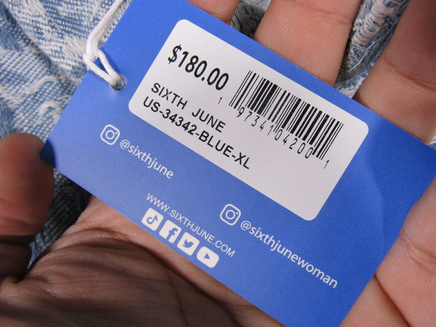 Sixth June Men's Blue Distressed Denim Short Sleeve Jacket Size XL