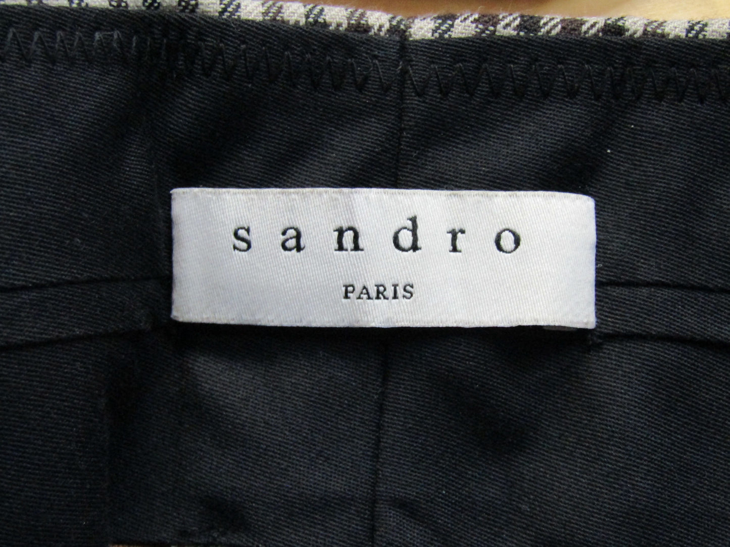 Sandro Nils Women's Brown Gingham Check Pants Size 34