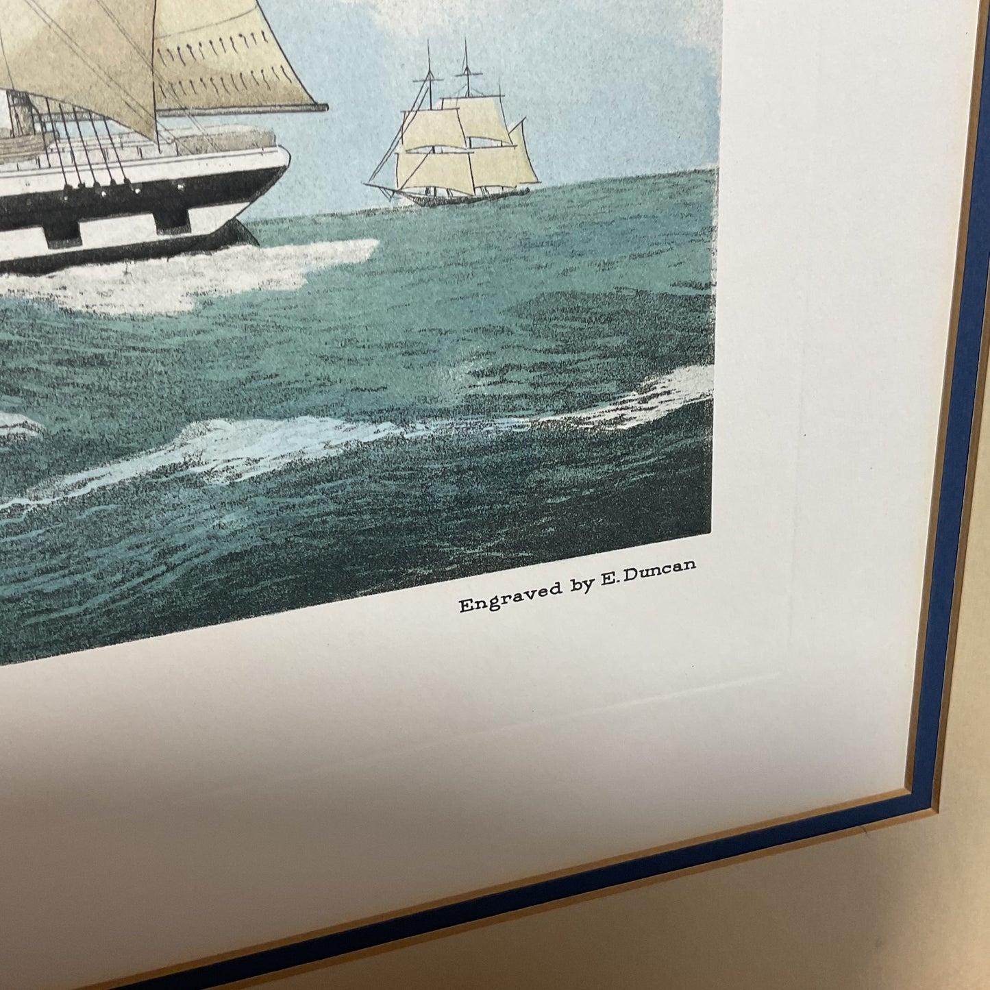 VTG. The Clipper Ship "Cosmos" Nautical Ship Engraved by Edward Duncan