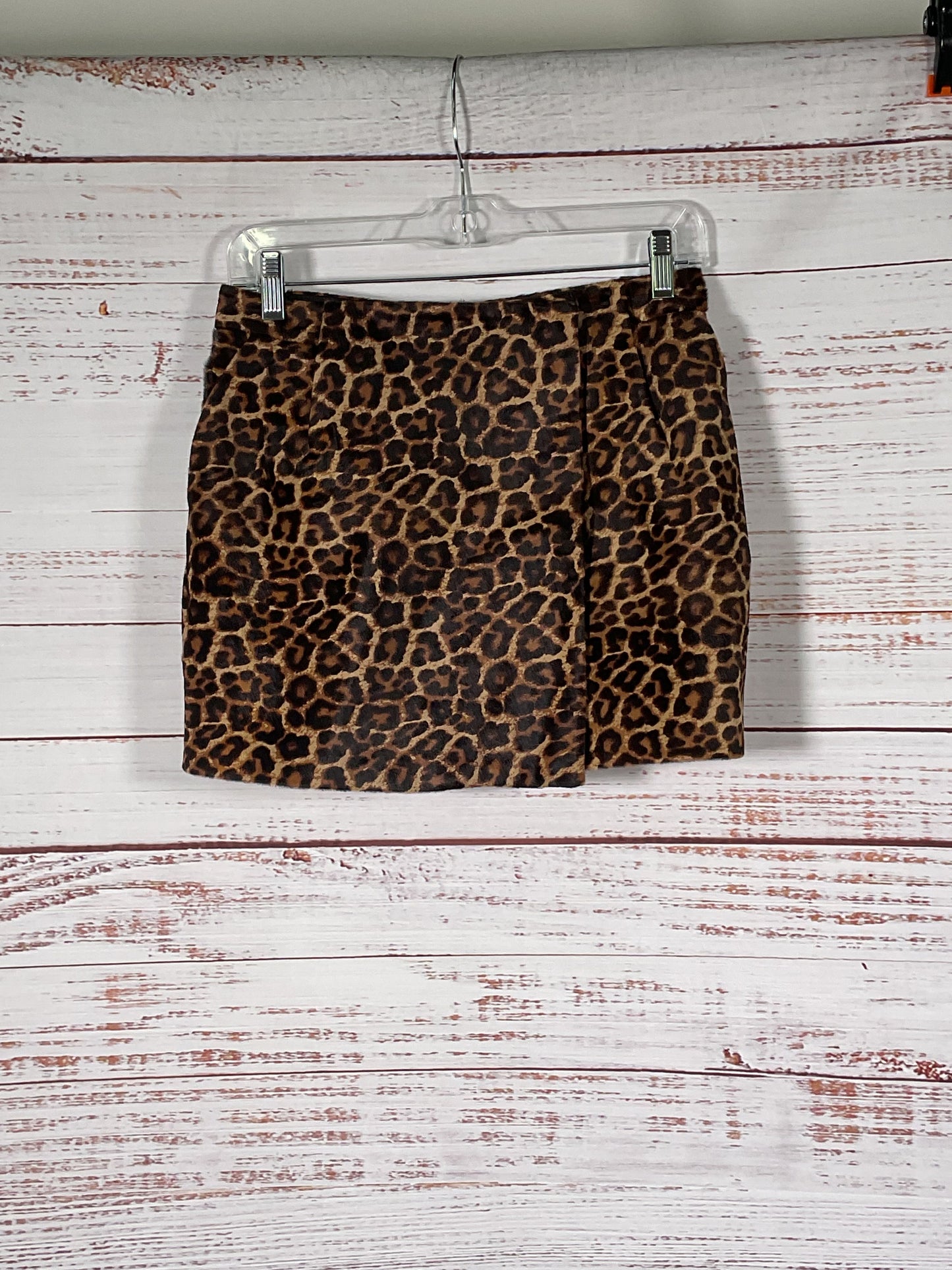 Diane von Furstenberg Leopard Print Calfskin Skirt - Size 2