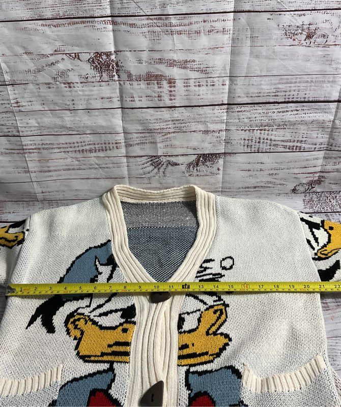 Disney Knitted Cardigan Donald Duck (Loose Fit!) Med-large Fit With Pockets