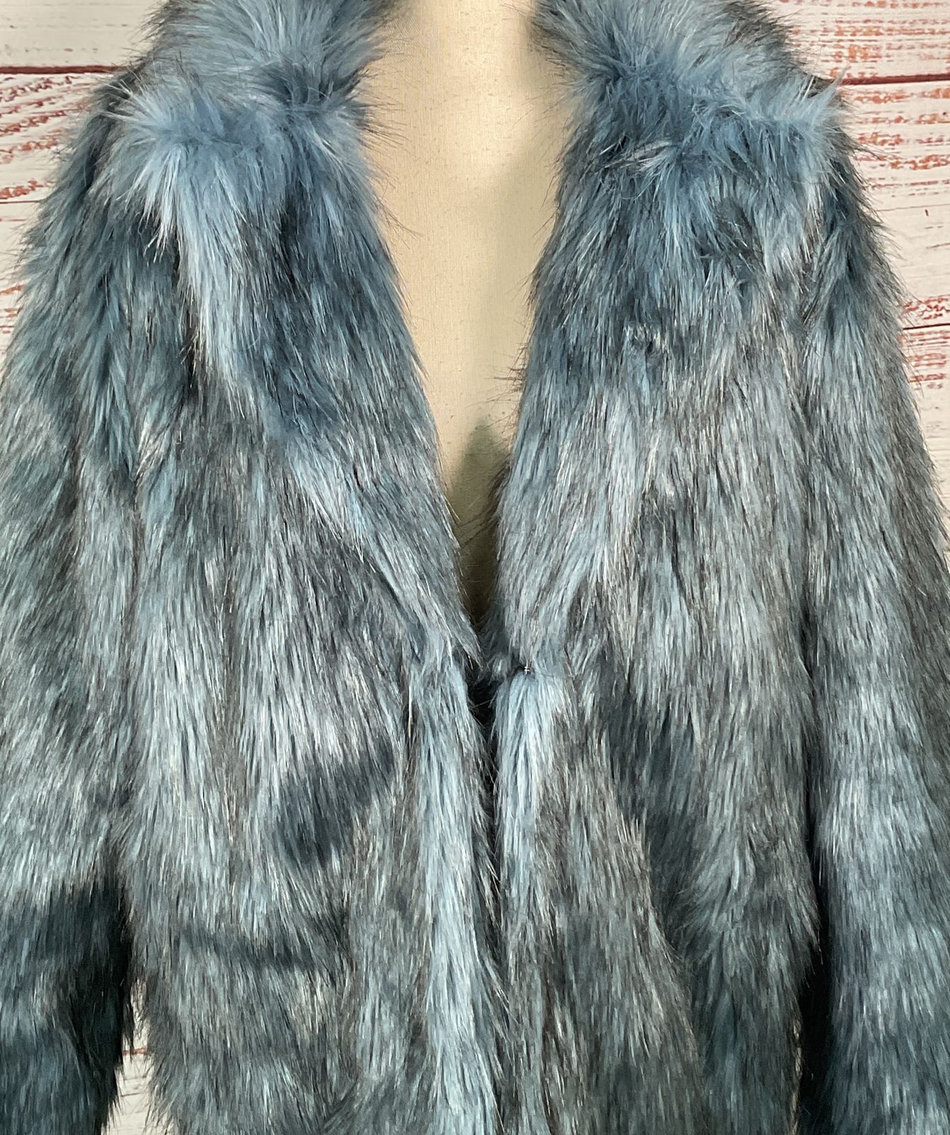 Asos Design Faux Fur Jacket Blue M