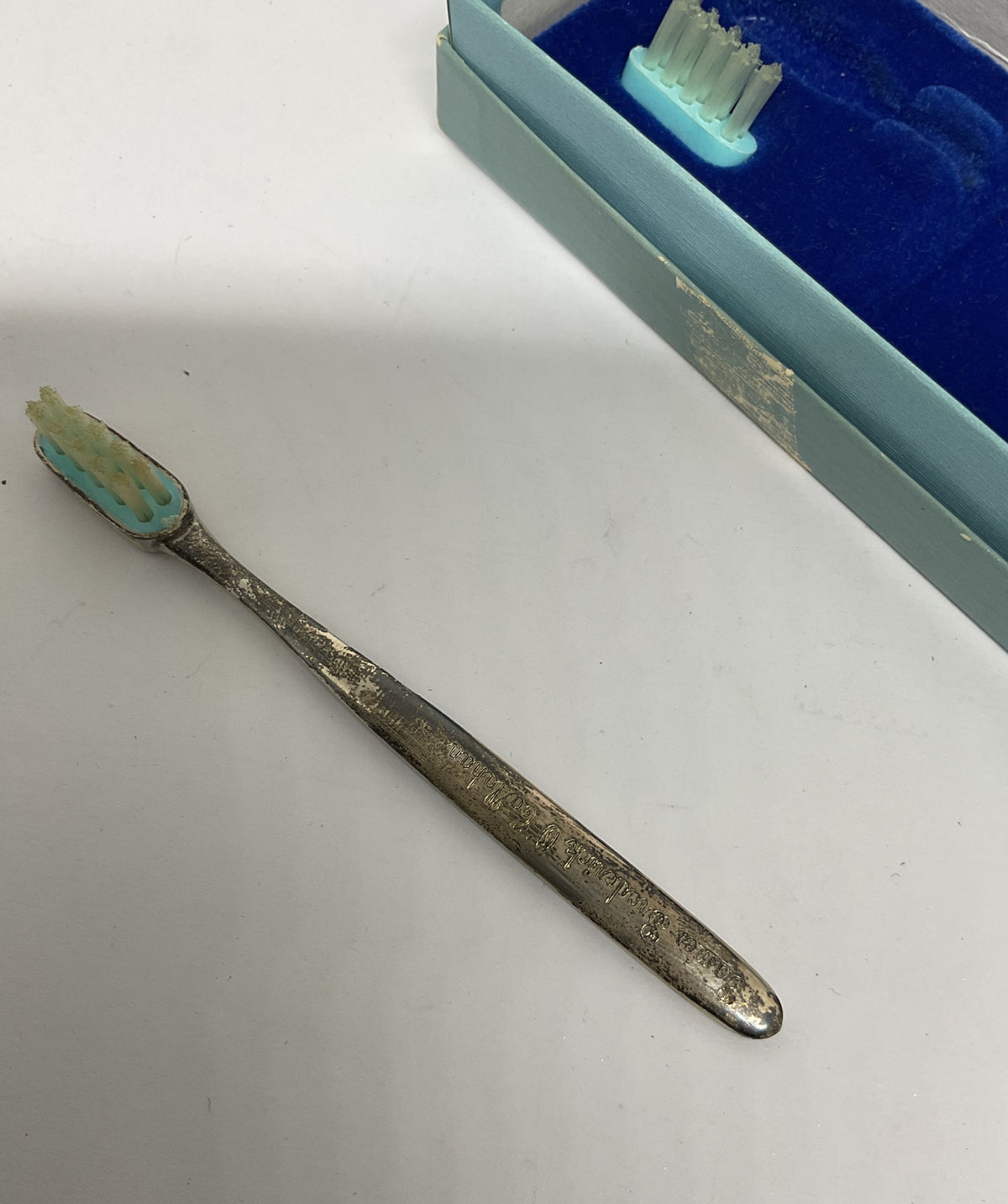 Vintage Web Sterling Silver Baby Toothbrush