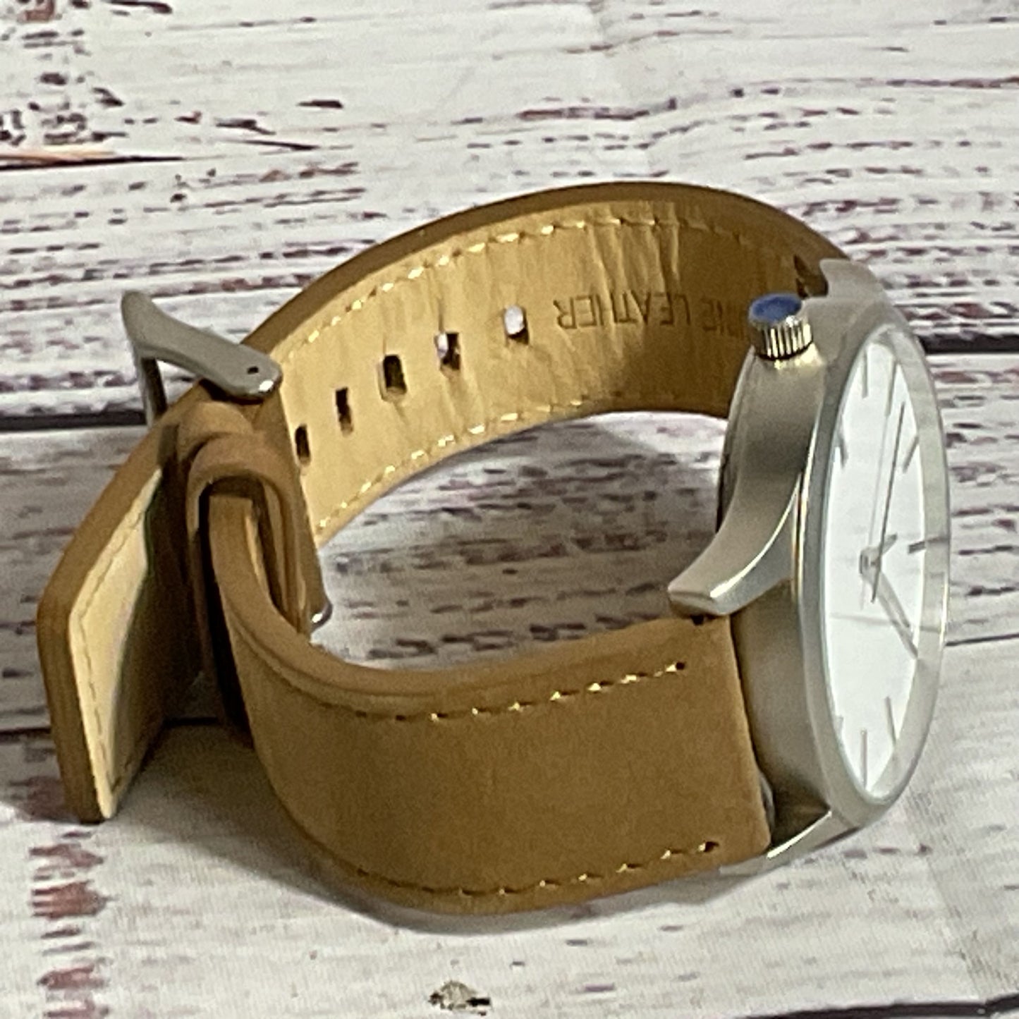 MVMT Silver Tone Tan Band Men's Watch