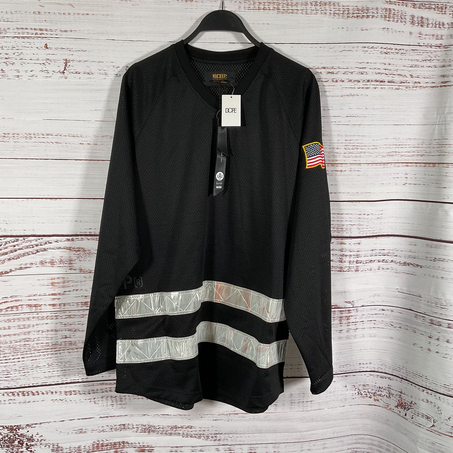 10Deep Site & Sport Black Reflective Long Sleeve Jersey - Size Medium