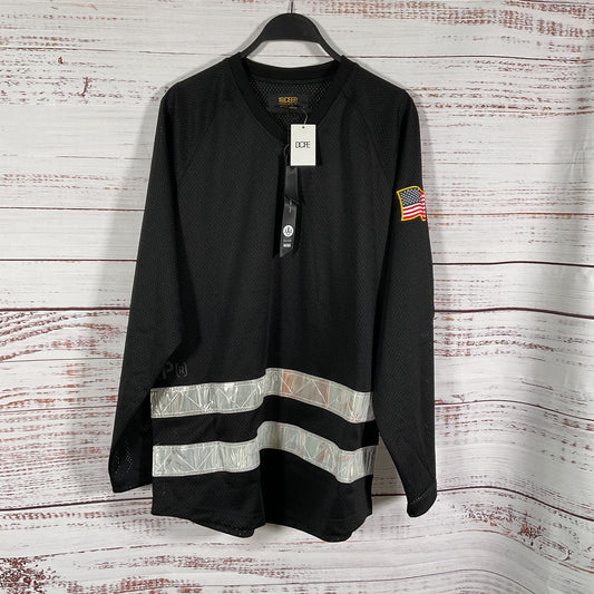 10Deep Site & Sport Black Reflective Long Sleeve Jersey - Size Medium