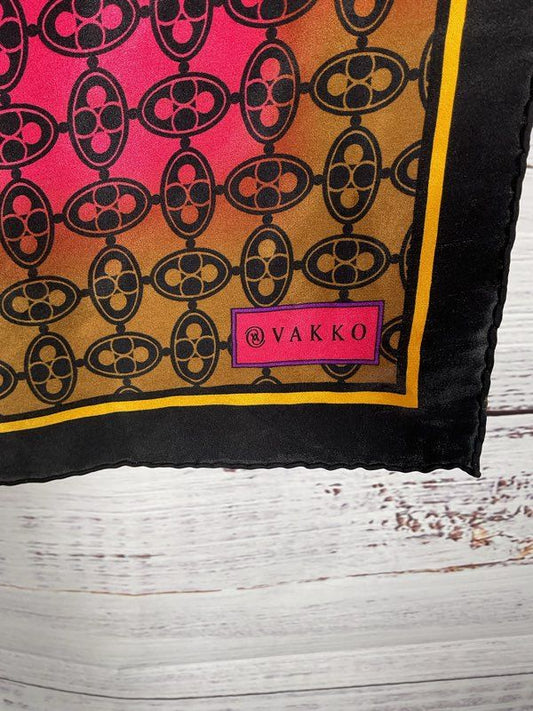 Vakko Women's Multicolor Geometric Pattern Silk Scarf 34"