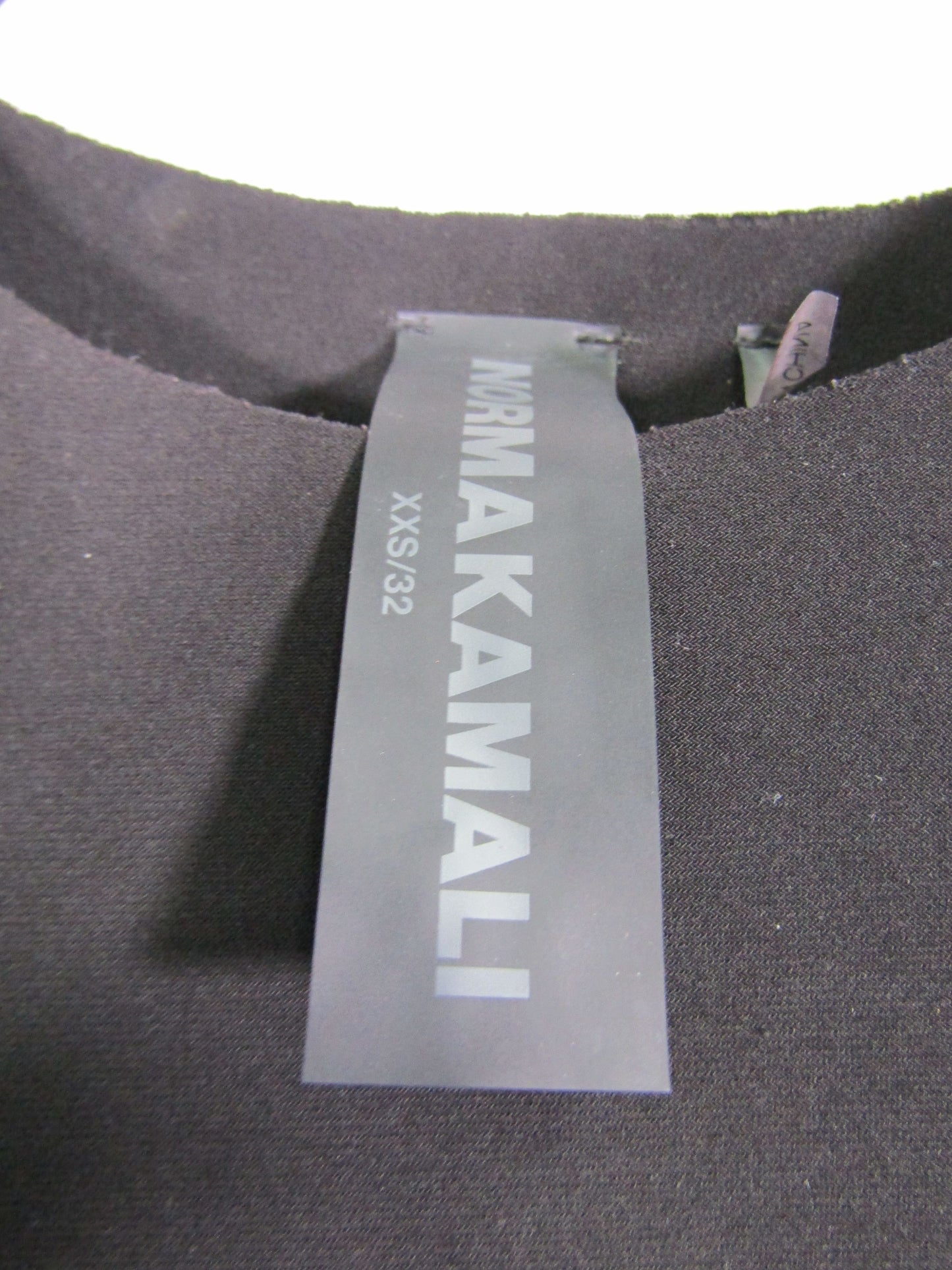 Norma Kamali Women's Black Shoulder-Pad Crewneck Top Size XXS