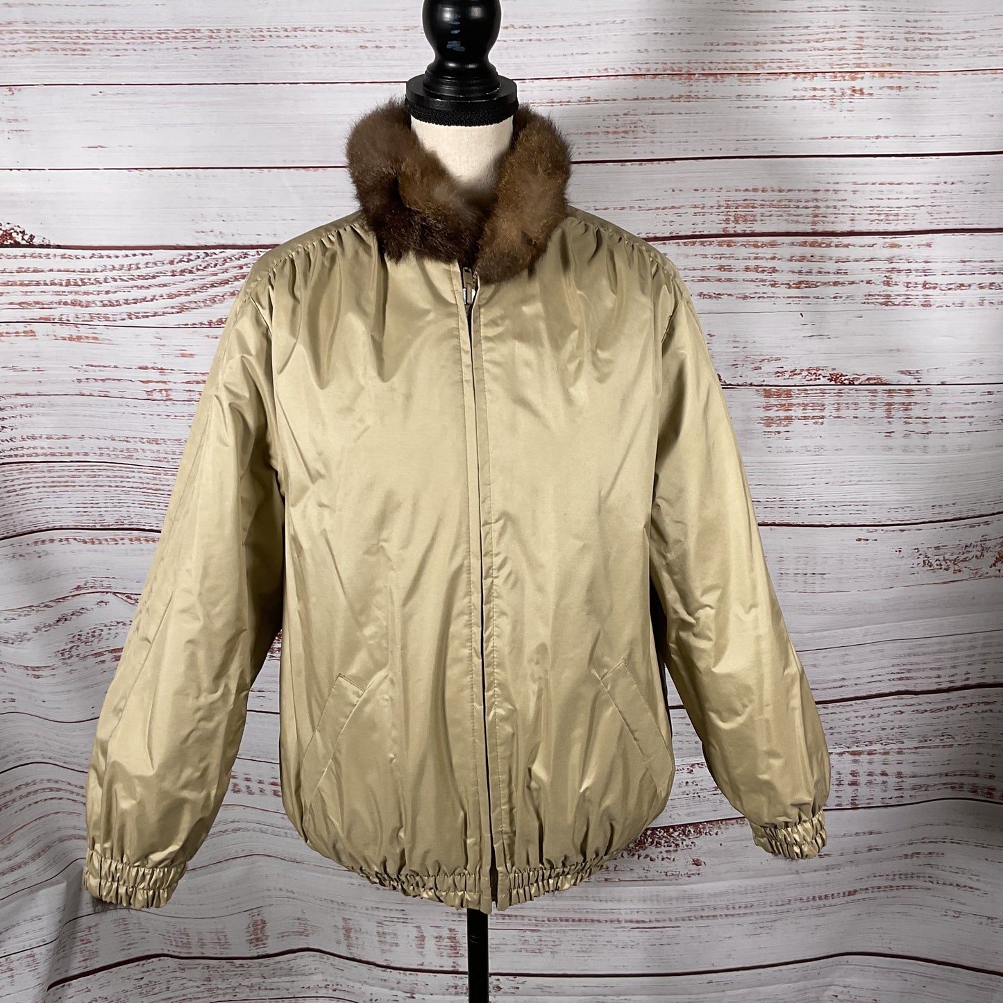 VTG. Reversible Women's Brown Tan Fur Coat- SZ M