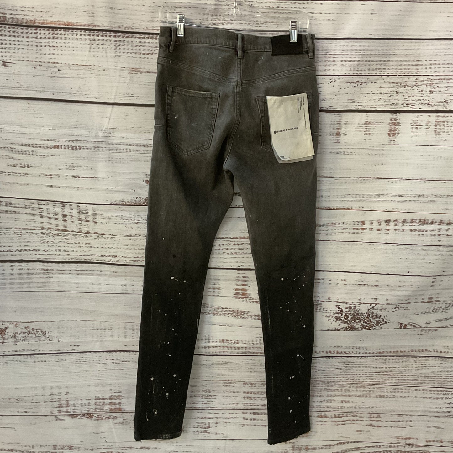 Purple Brand Skinny Jeans Black Grey Gradient Paint Distressed Pants P002 Size29