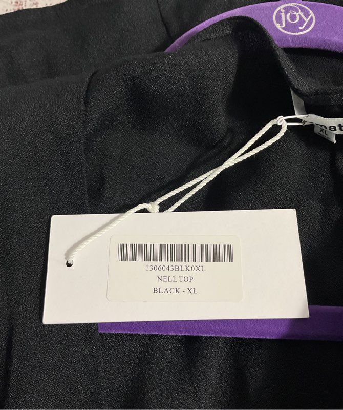 NWT Reformation Women's Black Viscose Blend V-Neck Long Sleeve Blouse Size XL