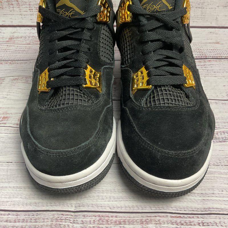 Nike Air Jordan 4 Retro Royalty Black Gold Sneaker Men's Size 8