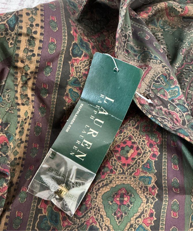 NWT Women's Lauren Ralph Lauren Paisley Print Blouse Size S