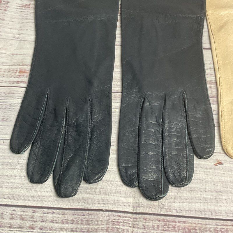 Mixed Lot of 3 Pairs of Vintage Kidskin Mid-Arm Gloves Women's Size Small
