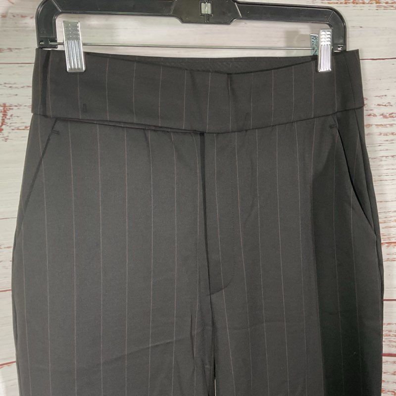 Salt Murphy Axel Black & Brown Pinstripe Wide Leg Trouser Pants - Size 28
