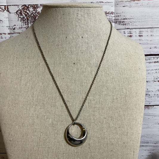 NAMBE Sterling Silver Circle Pendant 18" Rolo Chain Necklace- 14.55g