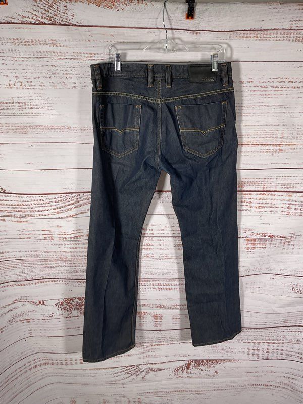 Diesel Viker Jeans Men's 31x 30 Blue Denim Heel Drag Straight Leg