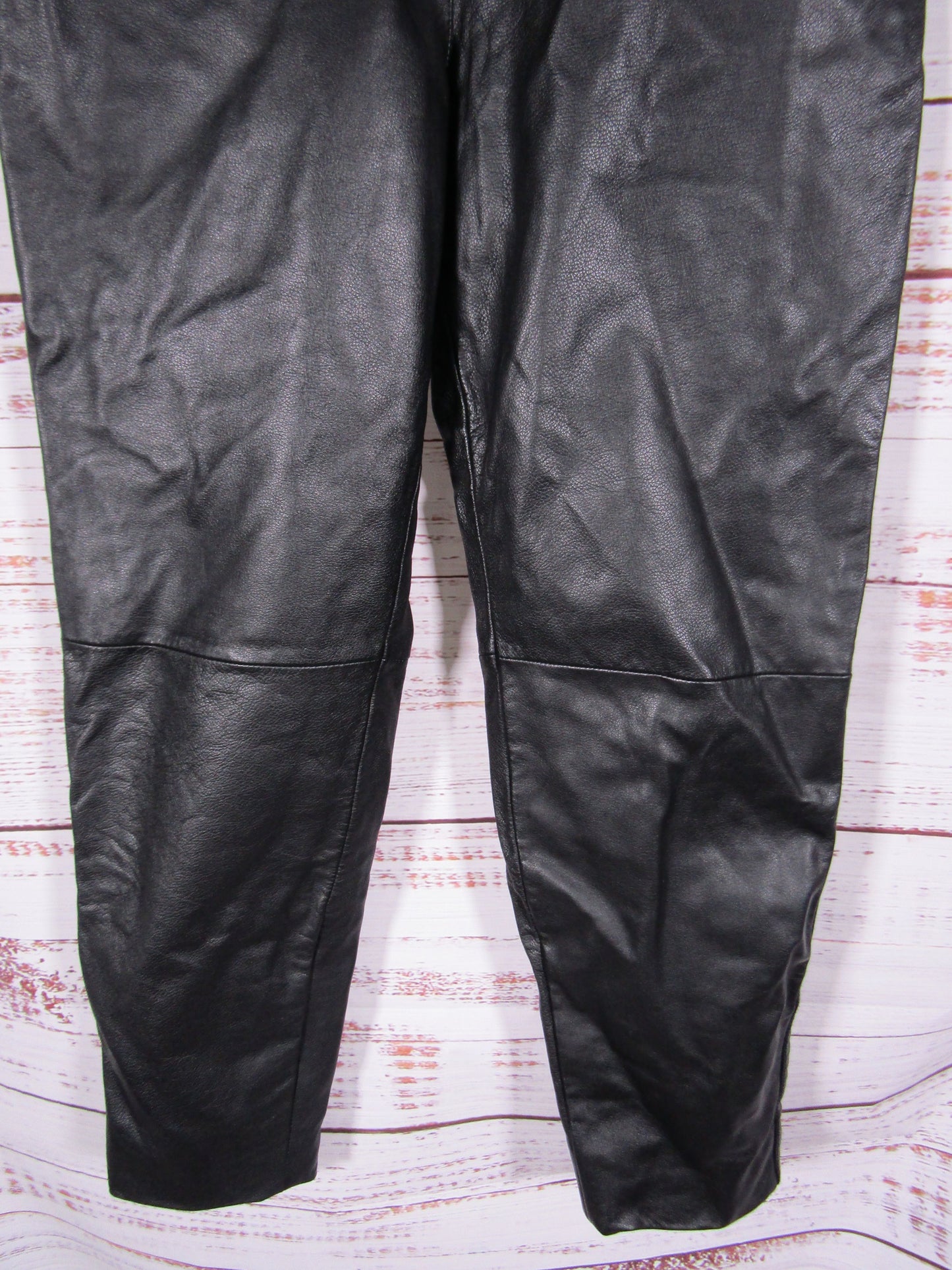Vintage Bernard Women's Black Leather Pants Size 10