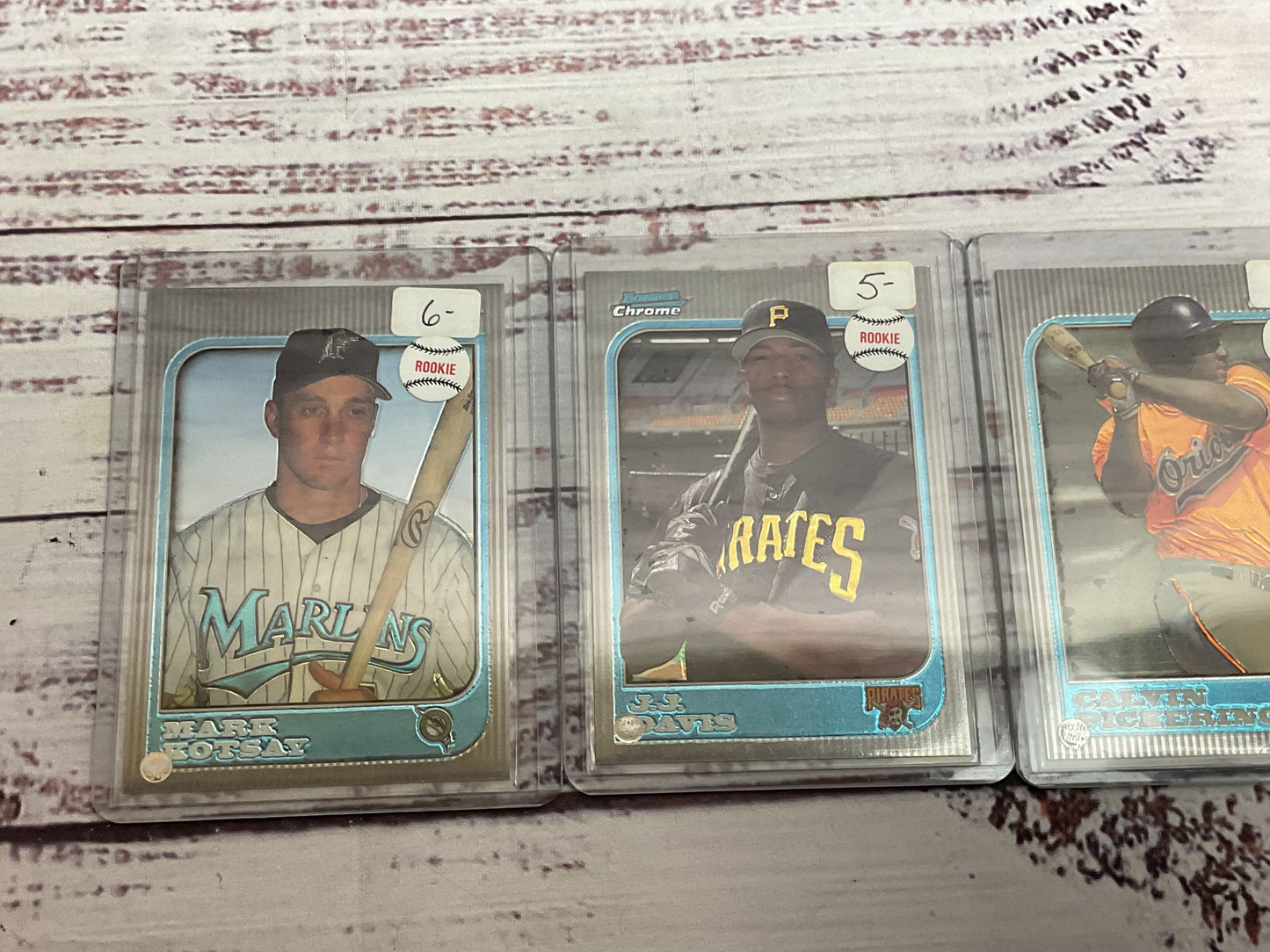 Set of 4 TOPPS 1997 Bowman Chrome Werth,Hotsay, Davis, Pickering Rookie Cards