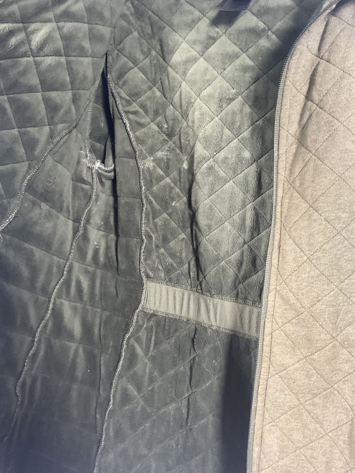 North Face Green Fleece Lined Quilted Jacket - Size M
