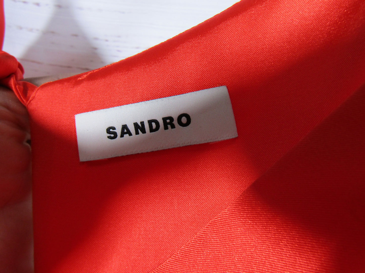 Sandro Women's Orange Flowy Satin Maxi Dress Size S