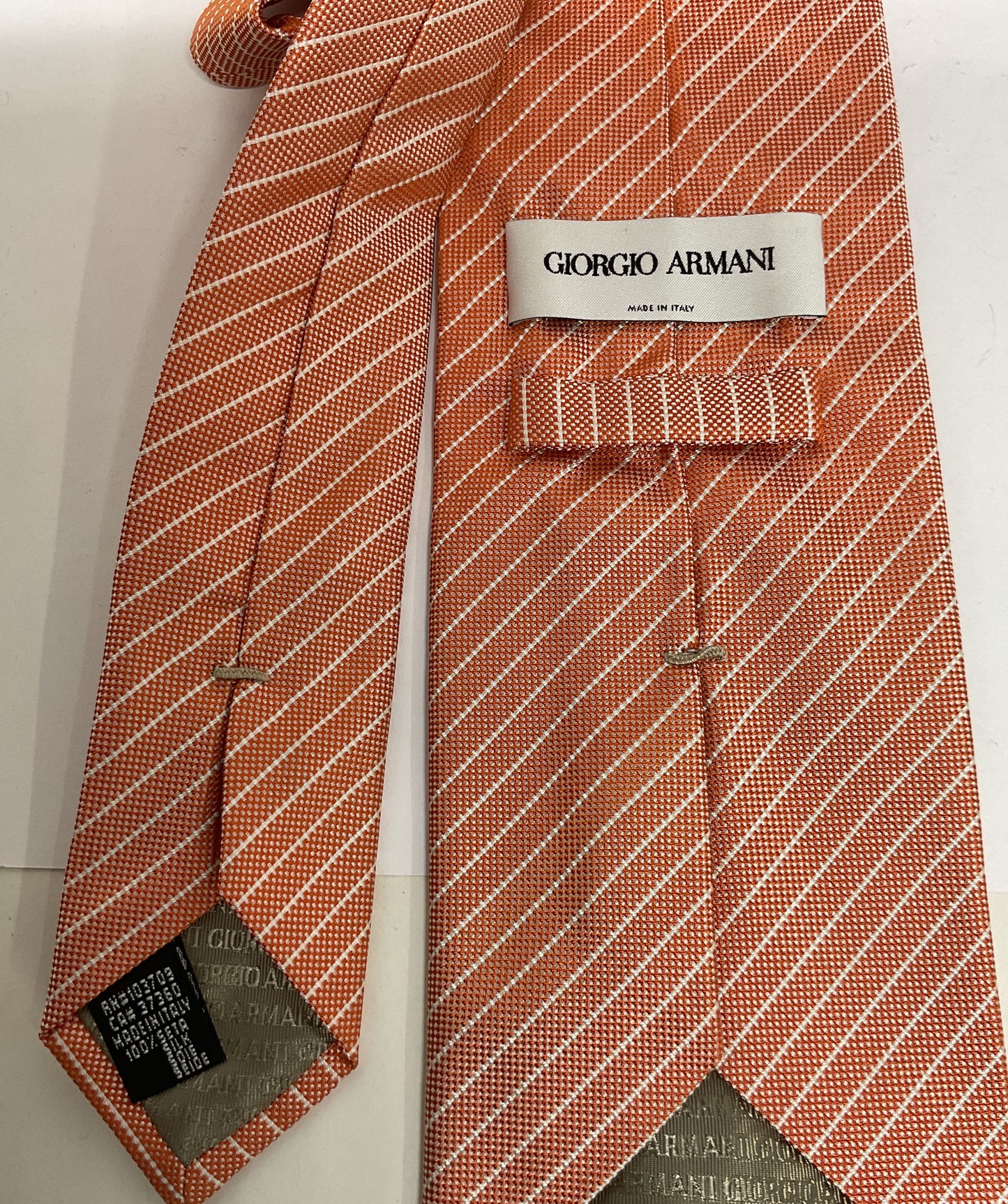 Giorgio Armani Silk Stripped Tie Italy 3.5" Wide