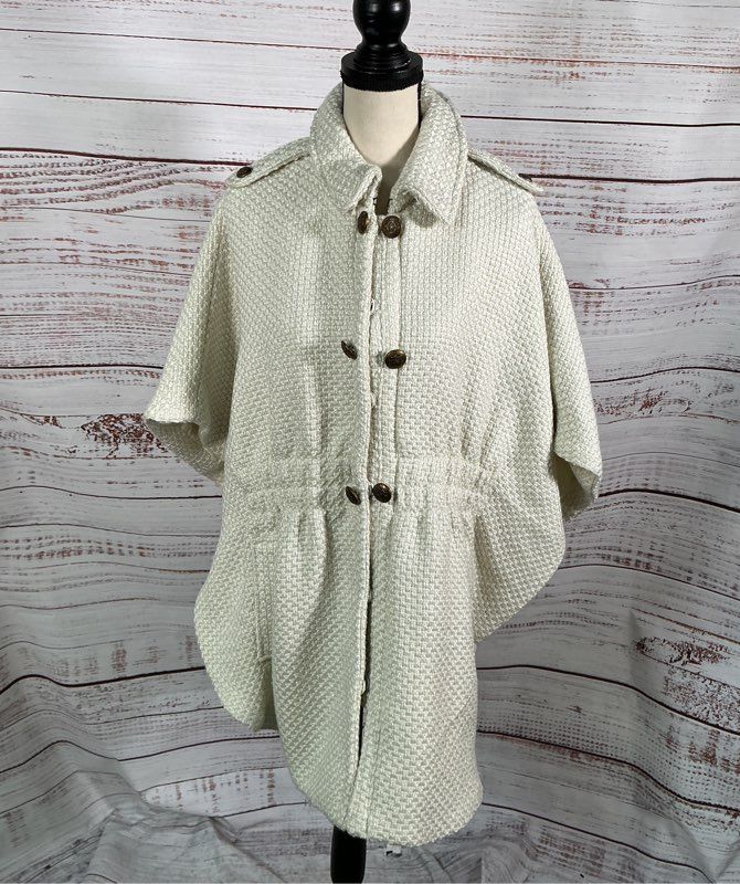Women's Roz & Ali Ivory Cape/Poncho Coat Size 14/16