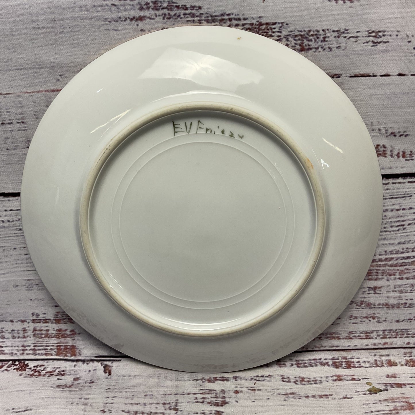 Vintage E. V. Frieze Iridescent Hand Painted Floral Design Plate 7.5"