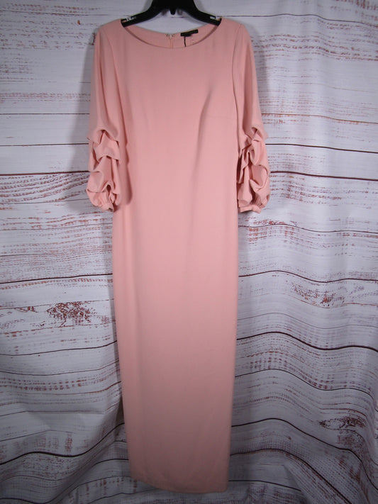 Alberto Makali Women's Light Pink Ruffle Sleeve Dress Size 8