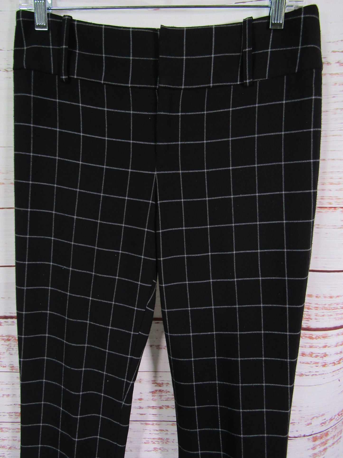 Alice + Olivia Dylan Women's Black Windowpane Plaid Pants Size 0