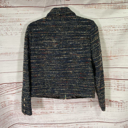 Ted Baker Colour by Numbers Multi Tweed Full Zip Cropped Jacket - Size 2