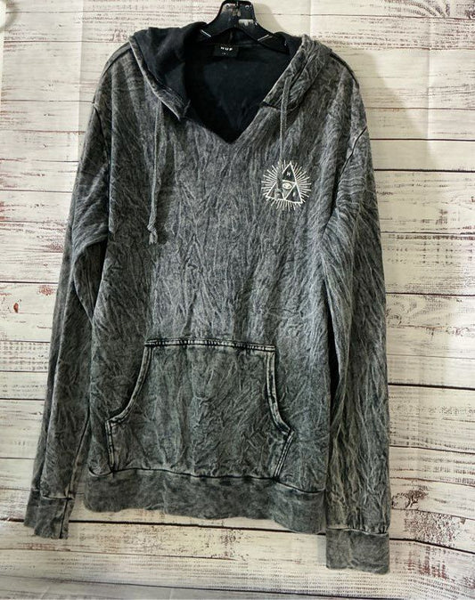 Men's HUF The Third Eye Acid Wash Pullover Hoodie Size L