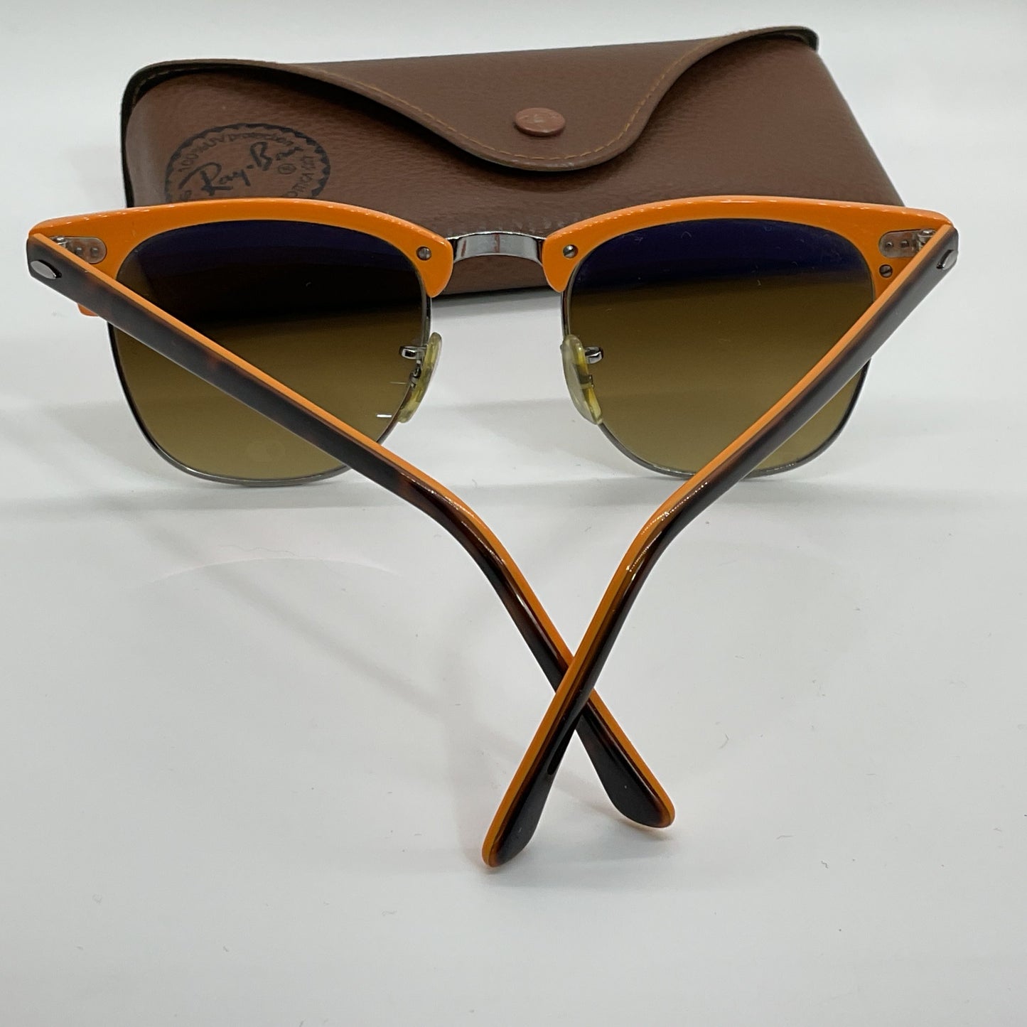 RAY-BAN RB3016 1126/85 Clubmaster Women's Orange Sunglasses with Case 49[ ]21