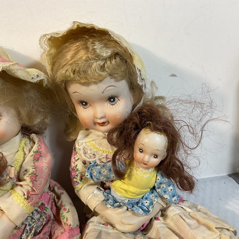 VTG. 1978 Albert E. Price Porcelain Dolls with Baby Doll- SET OF 4