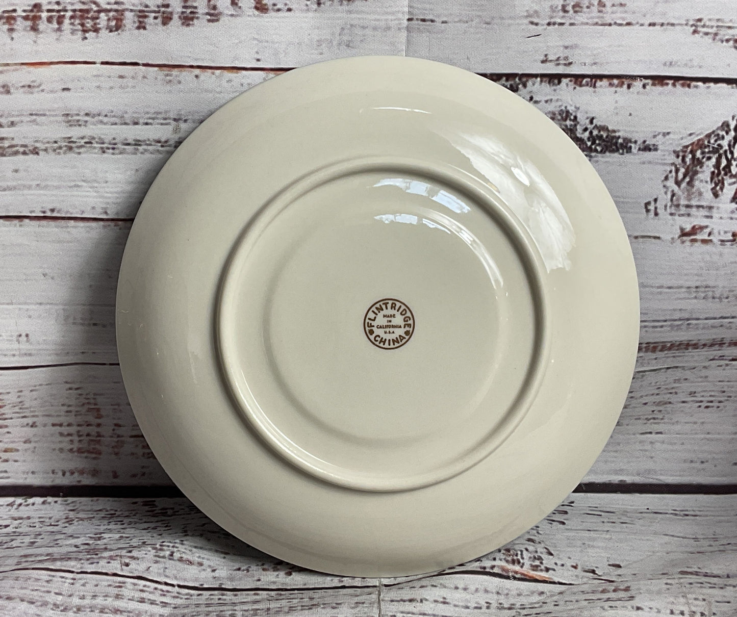 Flintridge Set of 8 Sylvan Soup Bowl Plates Teal Green Gold Trim