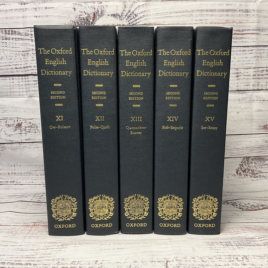 The Oxfords English Dictionary Second Edition Volumes 11,12,13,14,15 Lot Of 5