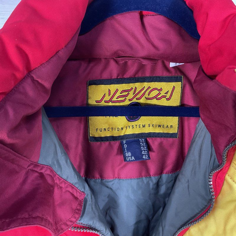 VTG. Nevica The N Line Red & Yellow Ski Suit Recco System Jumpsuit - Size 42