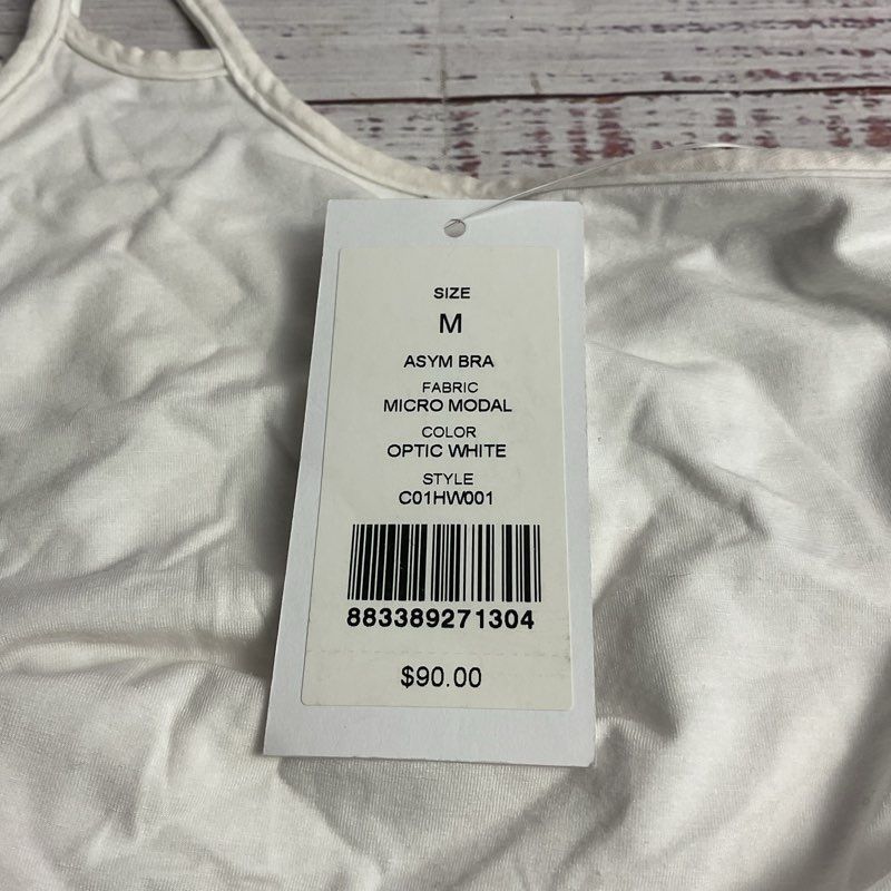 Helmut Lang Optic White Micro Modal Asymmetrical Bra Bralette - Size M