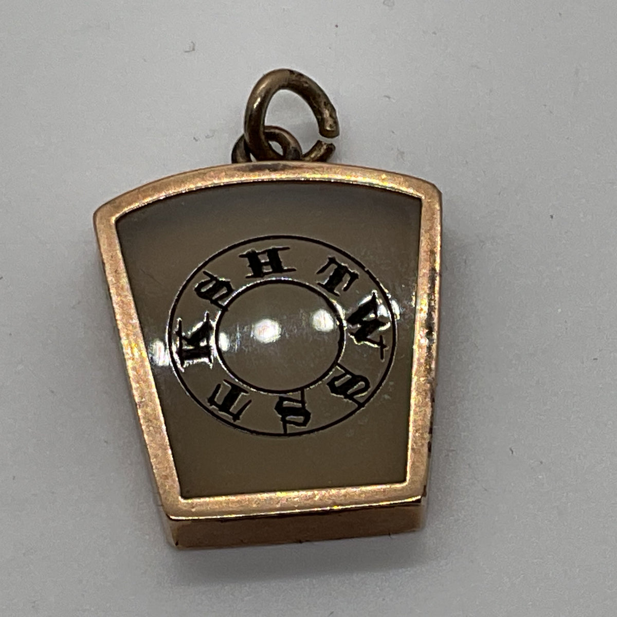 ANTIQUE 10K Yellow Gold White Chalcedony Royal Arch Masonic 1.25" Pendant- 4.86g