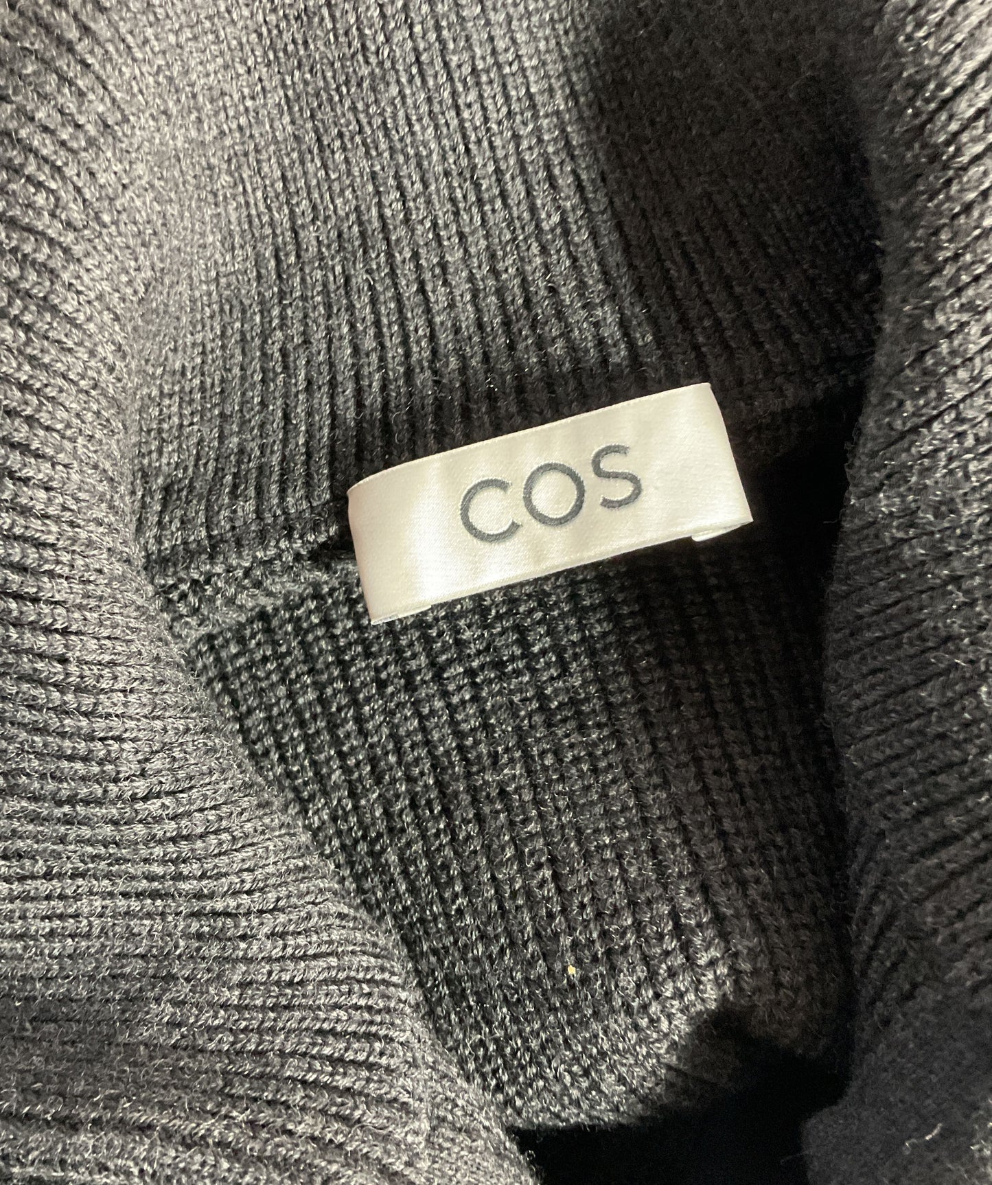 COS Wool Blend Ribbed Half-Zip Sweater Gray XS