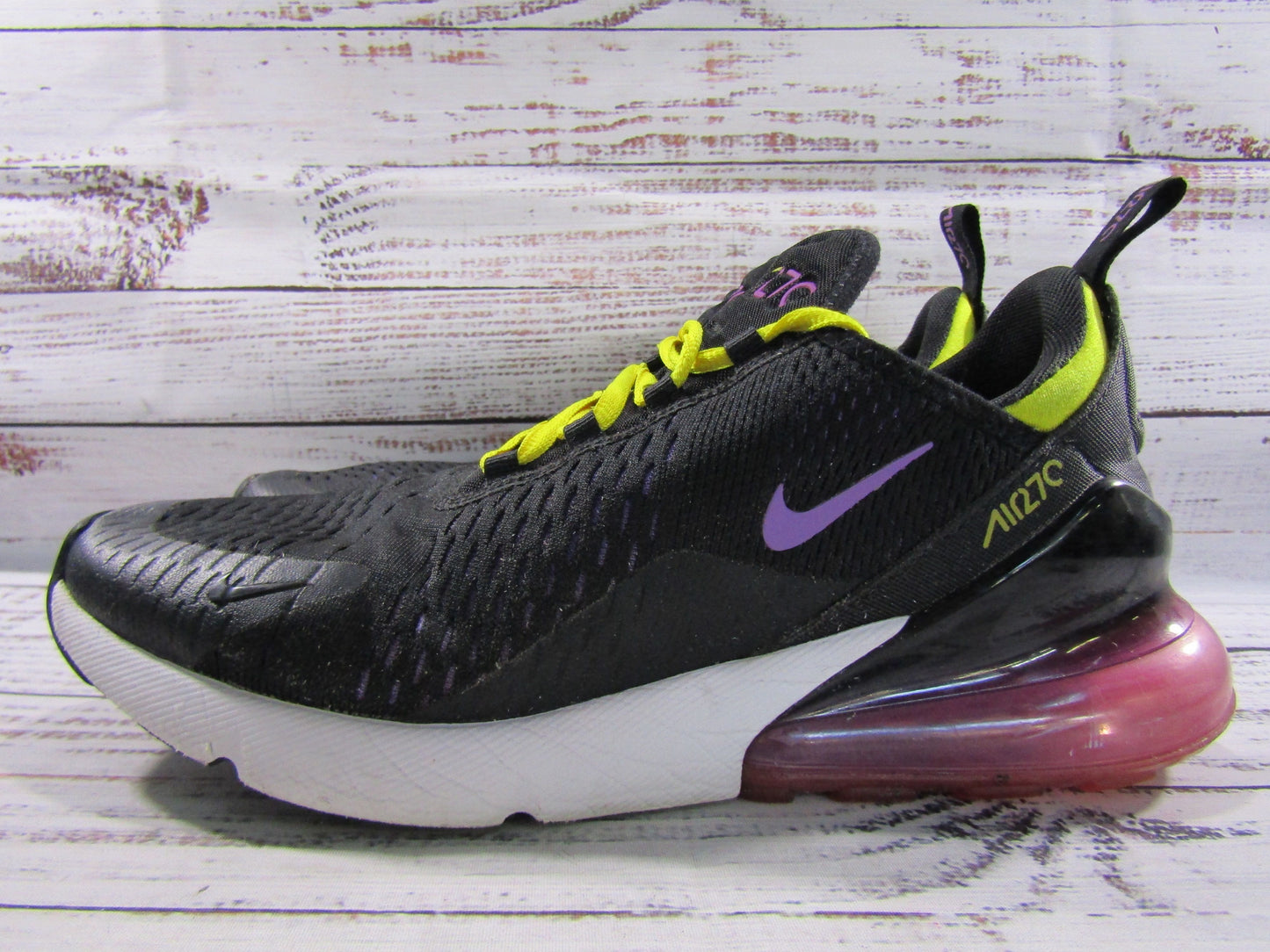 Nike Air Max 270 Men's Black Hyper Magenta Sneakers Size 9 AH8050-006