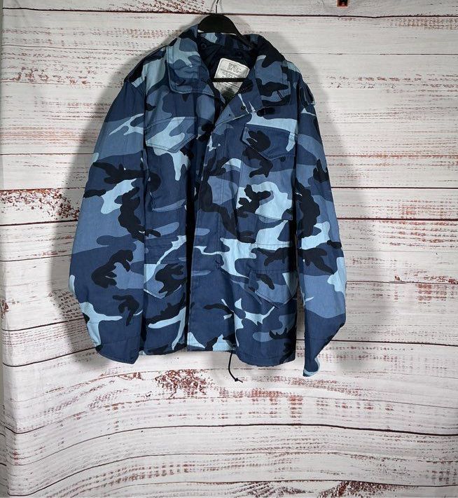 Alpha Industries Blue Camouflage Coat Size M Retail $100 EXCELLENT CONDITION!
