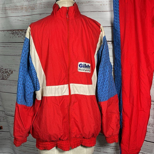 VTG. GILLETTE 1994 USA World Cup USA Men's Tracksuit- SZ L