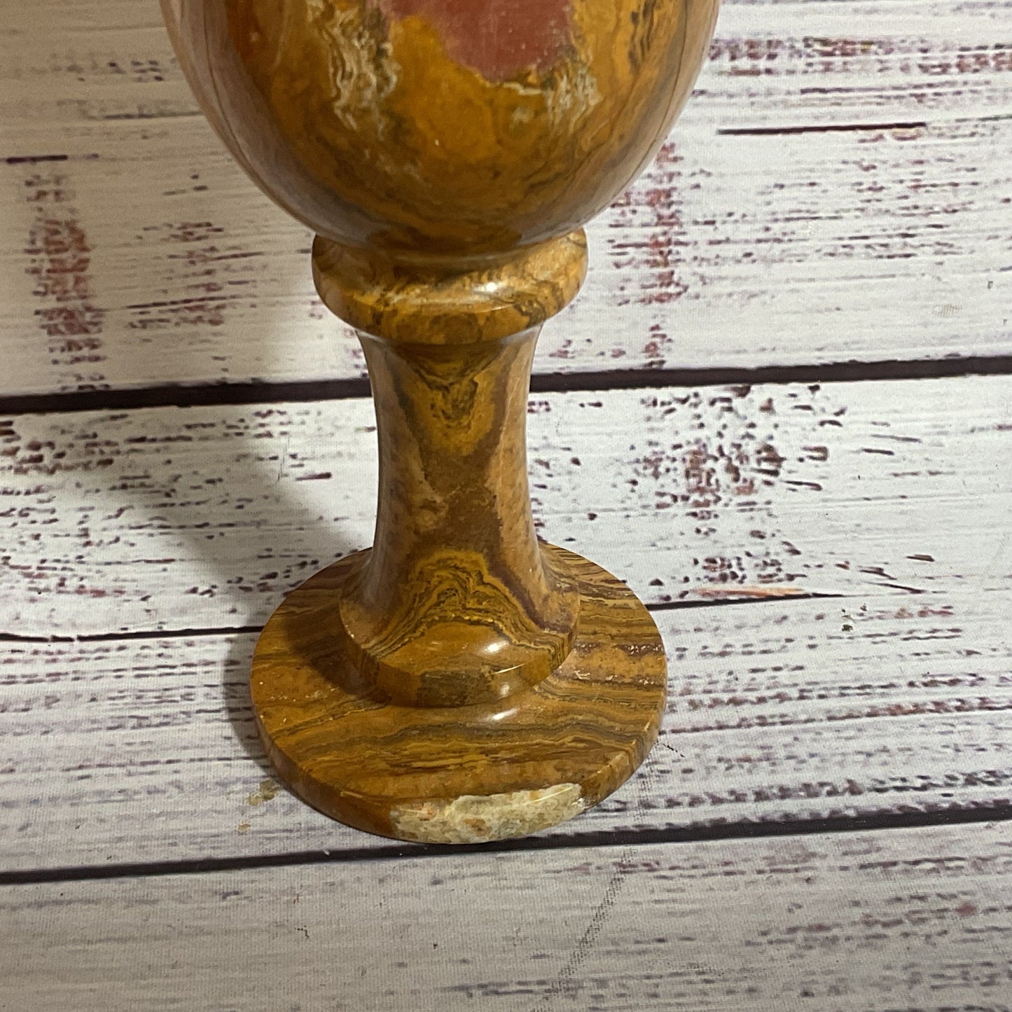 VTG. Marble Onyx 7.75" Stone Goblet