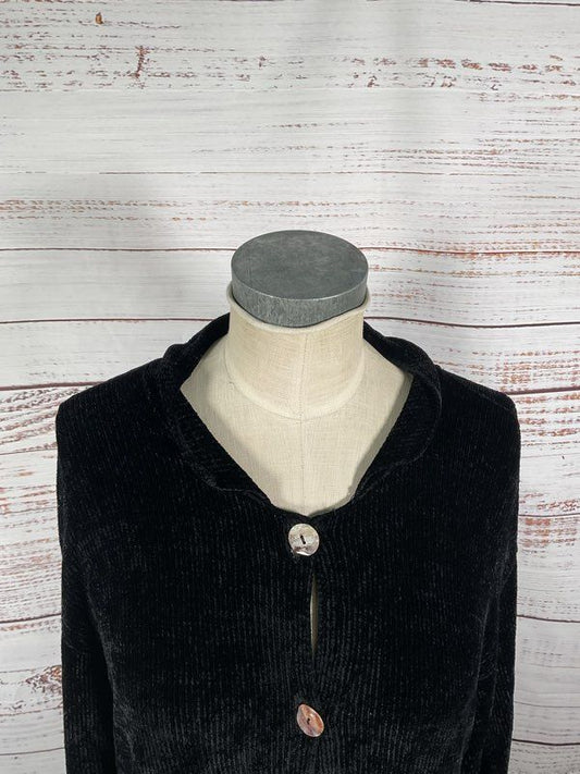 Margaret O'Leary Women's Rayon Black Buttoned Sweater Size L