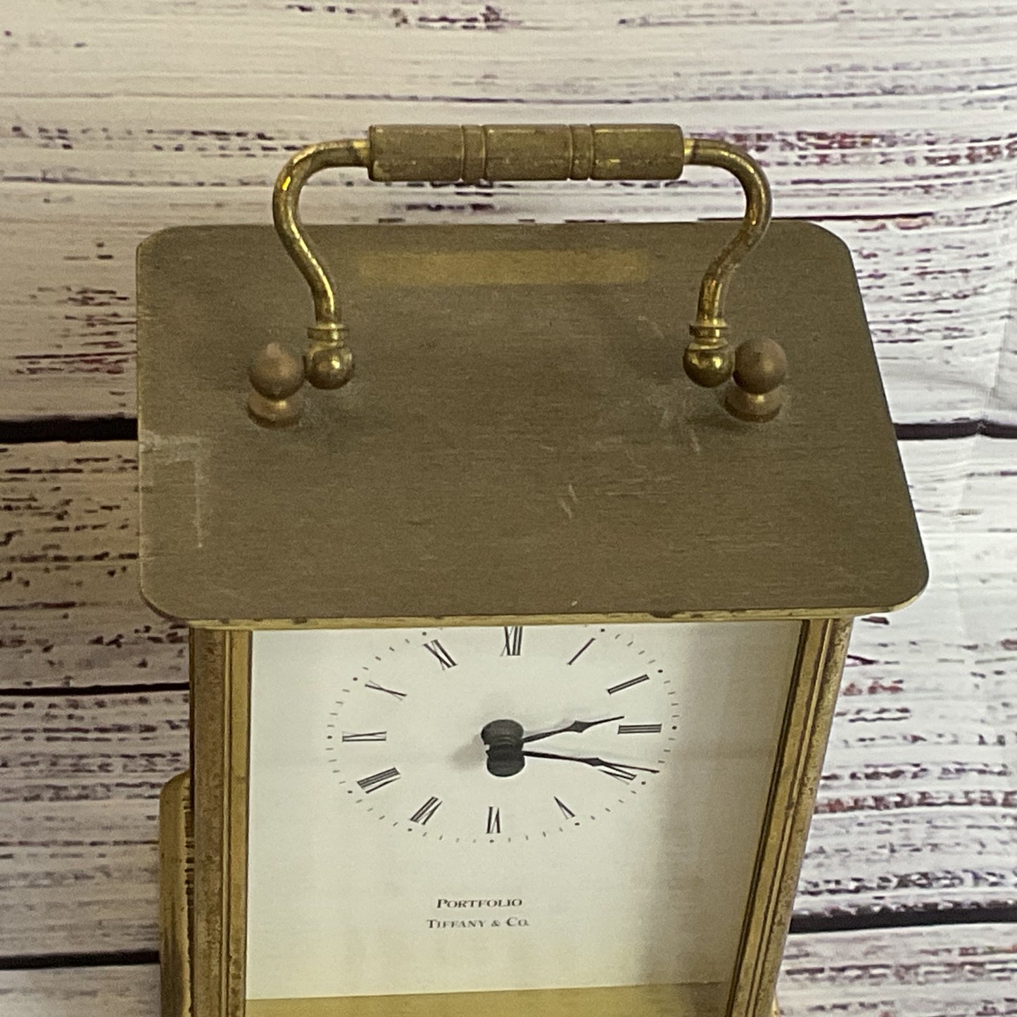 TIFFANY & CO. Portfolio Brass Carriage Mantel Clock (AS-IS / NOT WORKING)