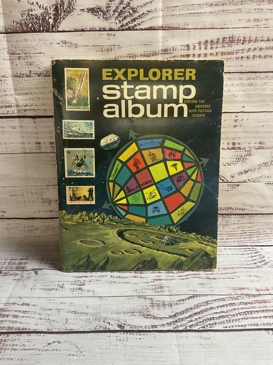 Explorer Stamp Album Partially Filled Lots Of Stamps